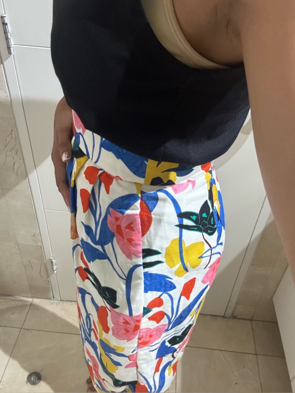 JCrew Floral Print Midi Skirt in Multi Color - Picture 4 of 5